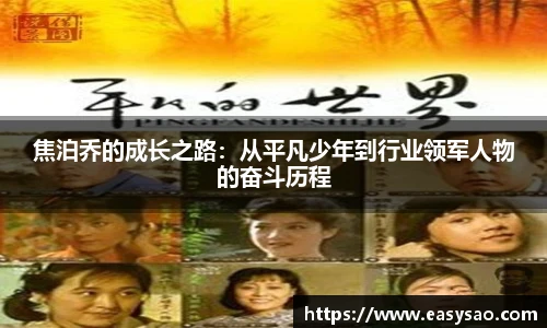 焦泊乔的成长之路：从平凡少年到行业领军人物的奋斗历程